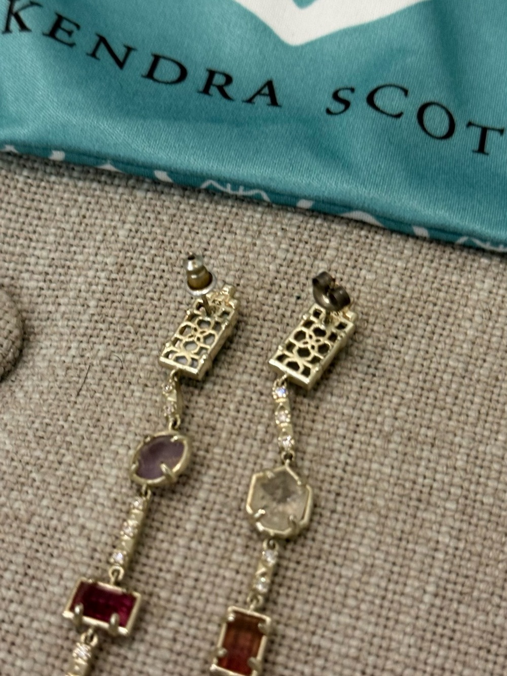 Kendra Scott • asymmetrical multistone drop earrings - Picture 7 of 8